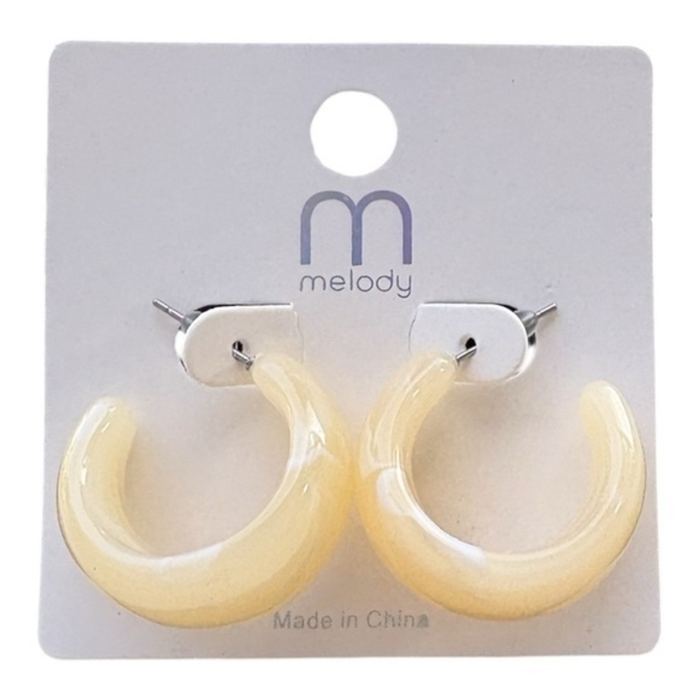 5/$25 Melody Chunky Crescent Shape Hoop Earrings